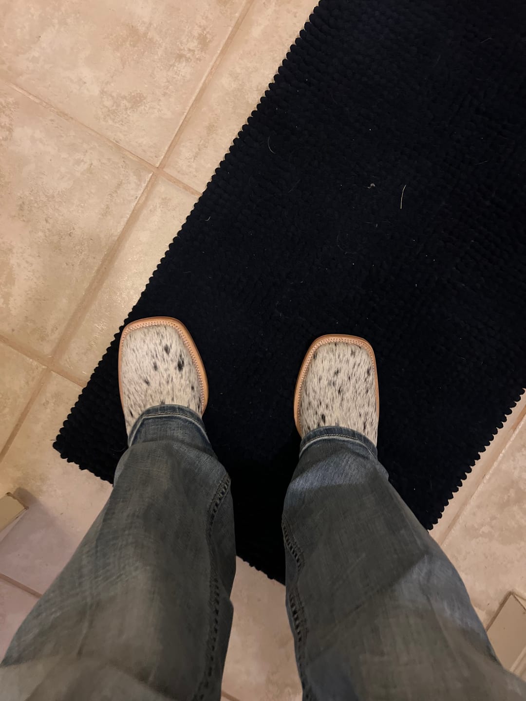 Customer photo review of Genuine Cowhide Boots - Square Toe