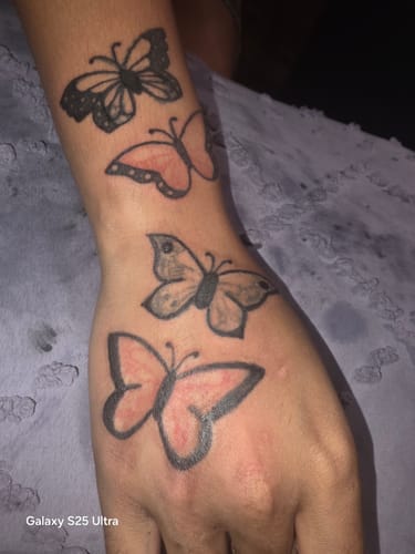 Customer photo review of Painless Tattoo Numbing Cream