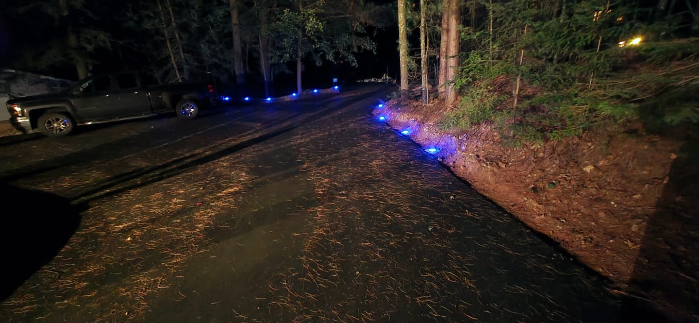 Customer photo review of TSUN Grey Shell Blue Solar Deck Lights