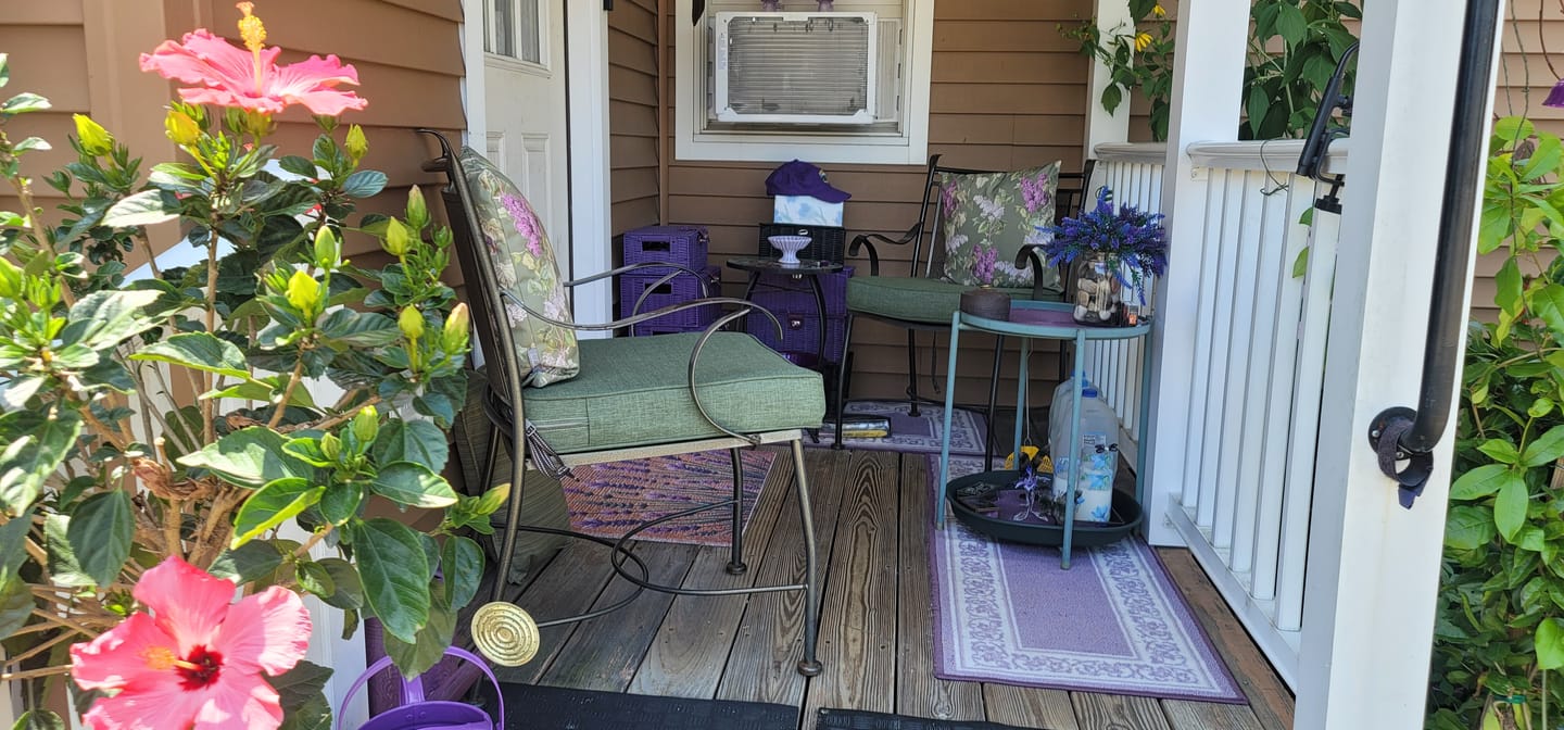 Customer photo review of Outdoor Garden Waterproof Cushion - Evening Garden
