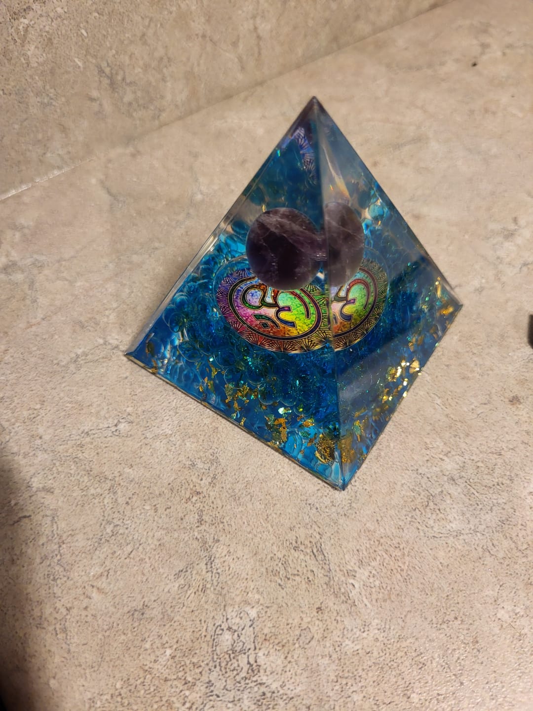 Customer photo review of OM Amethyst & Blue Quartz Pyramid