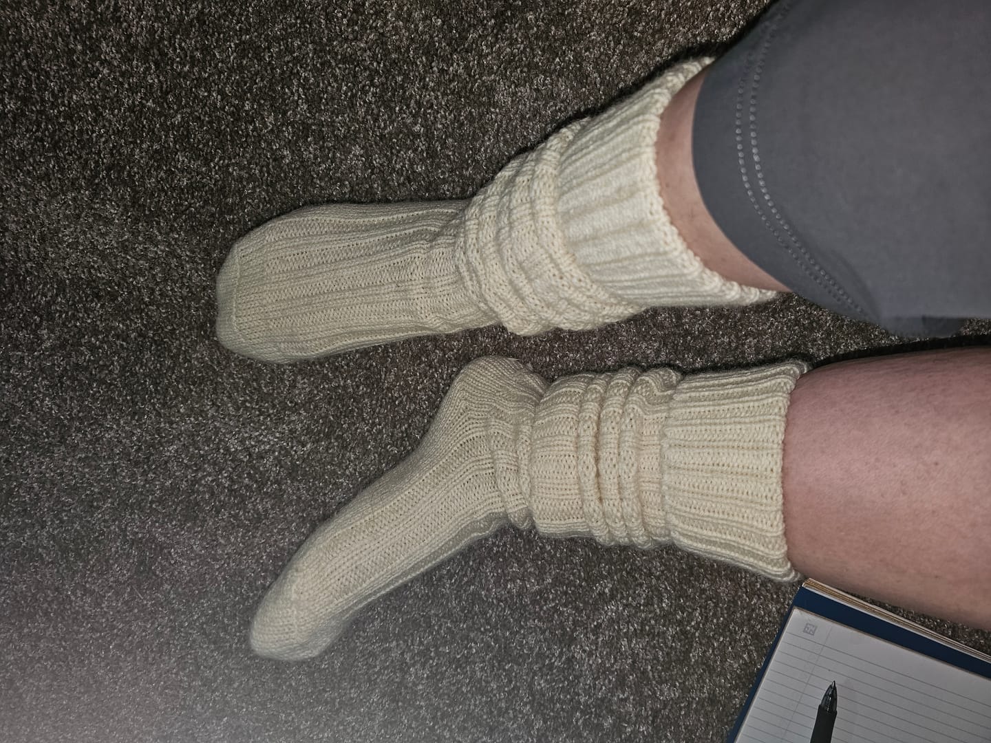 Customer photo review of Knee High Irish Jacob Sheep Socks