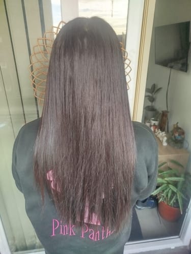 Reseña con foto de un cliente sobre Henna Jamila Hair -  Cobrizo Natural y Duradero  👩🏼‍🦰
