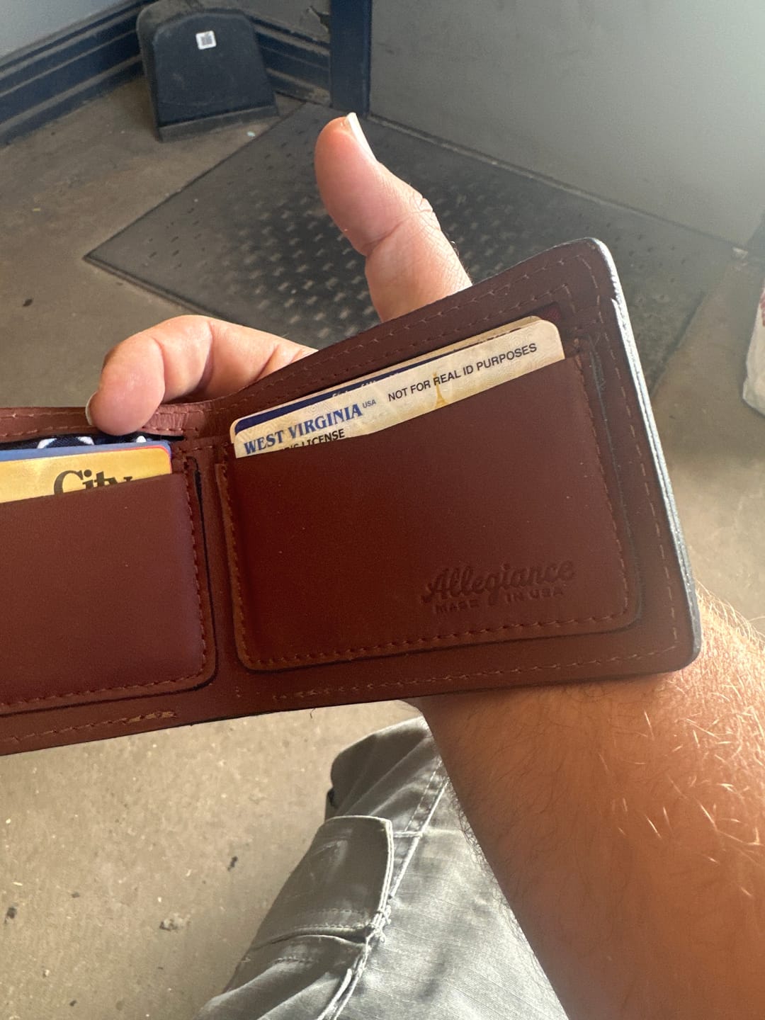 Customer photo review of Old Glory Wallet