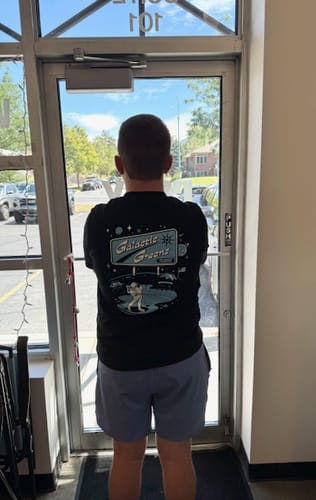 Customer photo review of Galactic Greens T-Shirt