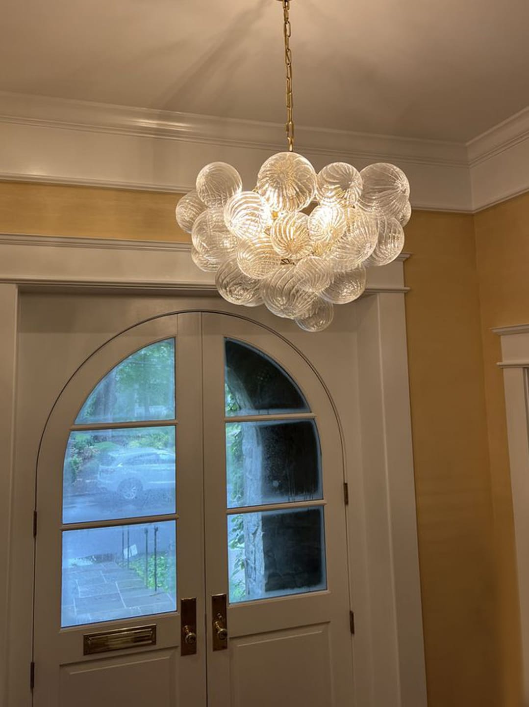 Customer photo review of Modern Decorative Swirled Glass Cluster Bubble Chandelier