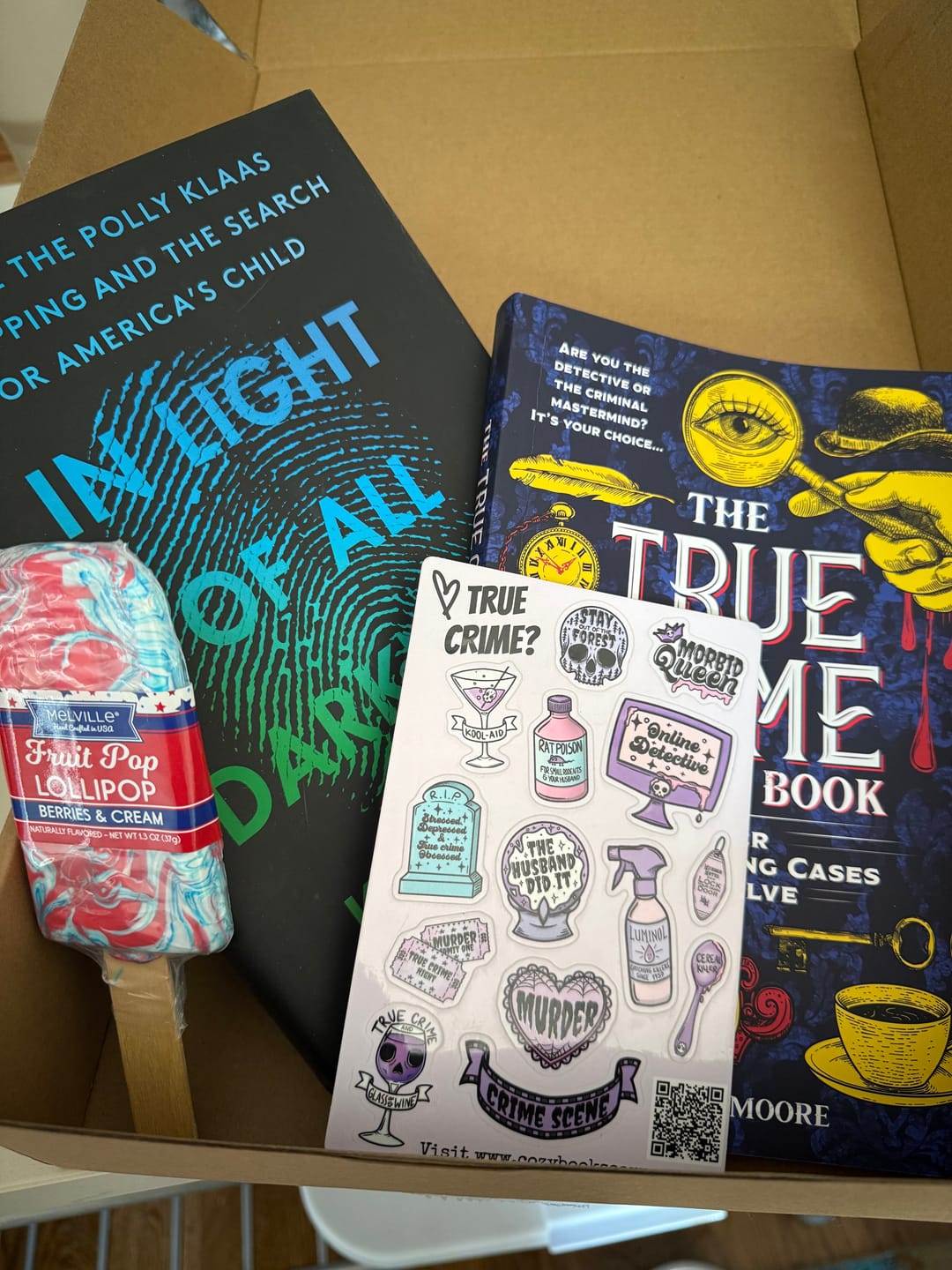 Customer photo review of Bi-monthly True Crime Book Box