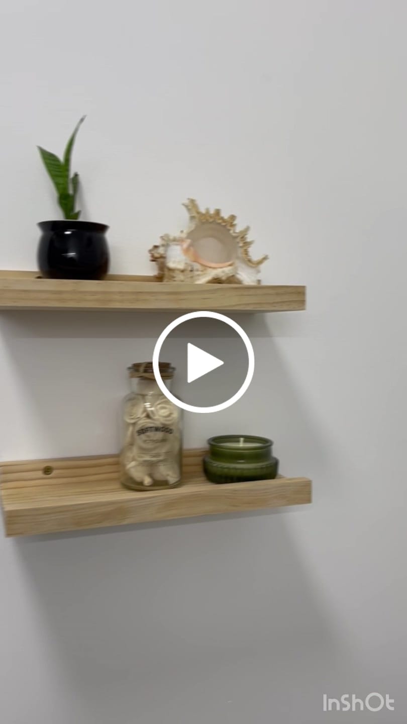 Customer video review of Set X2 Estantes Flotantes Madera Modernos Minimalista Marrón Claro