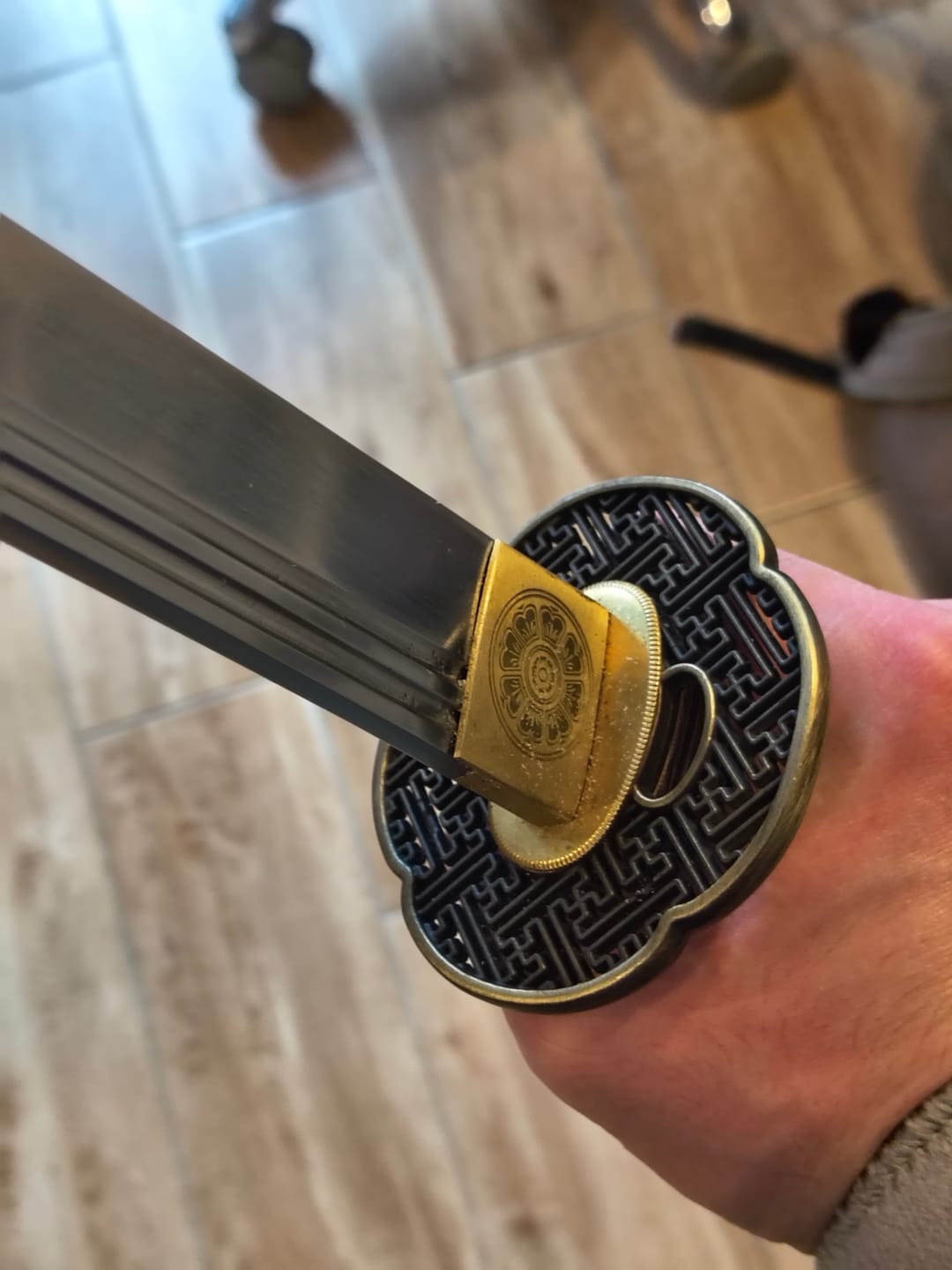 Customer photo review of The Fukyo Katana Spring Steel Double Bohi Razor Sharp