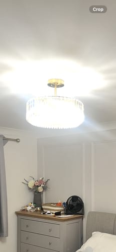 Customer photo review of 4-Light Crystal Drum Semi Flush Mount