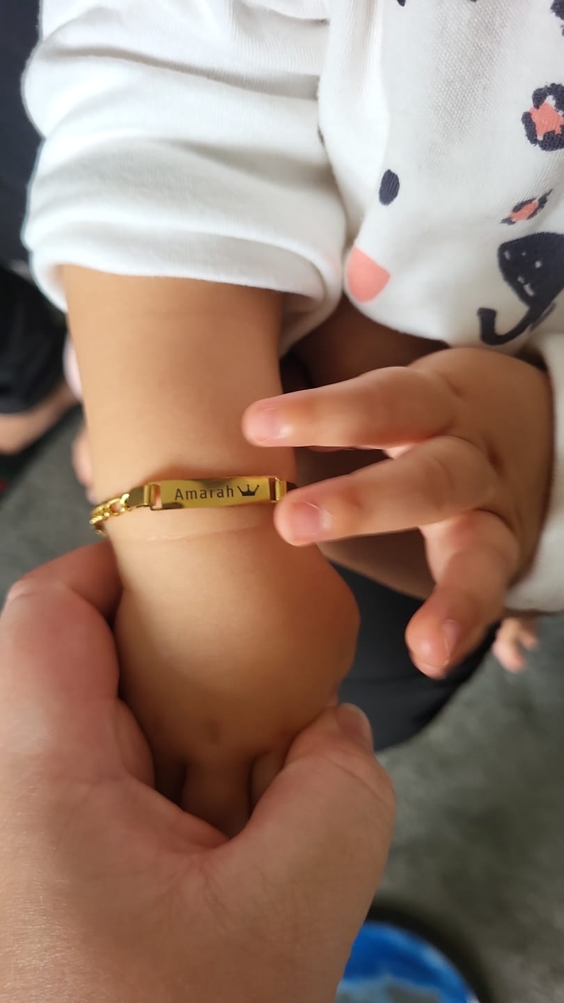 Customer photo review of Baby Name Bracelet