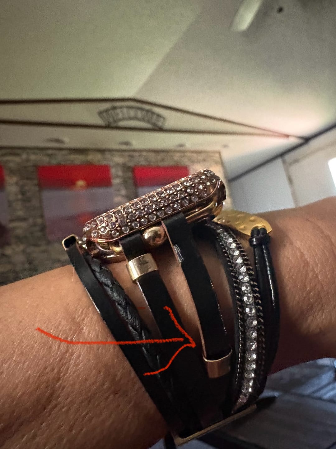 Customer photo review of The Posh, Strappy Leather Watch Band with Gold, Silver, or Rose Gold Hardware, For Apple Watch