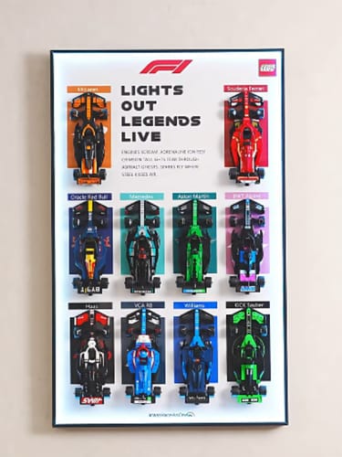 Customer photo review of LEGO™ LED Wall-Mount Frame for Speed Champions F1 10-Car Race Car – Team Edition