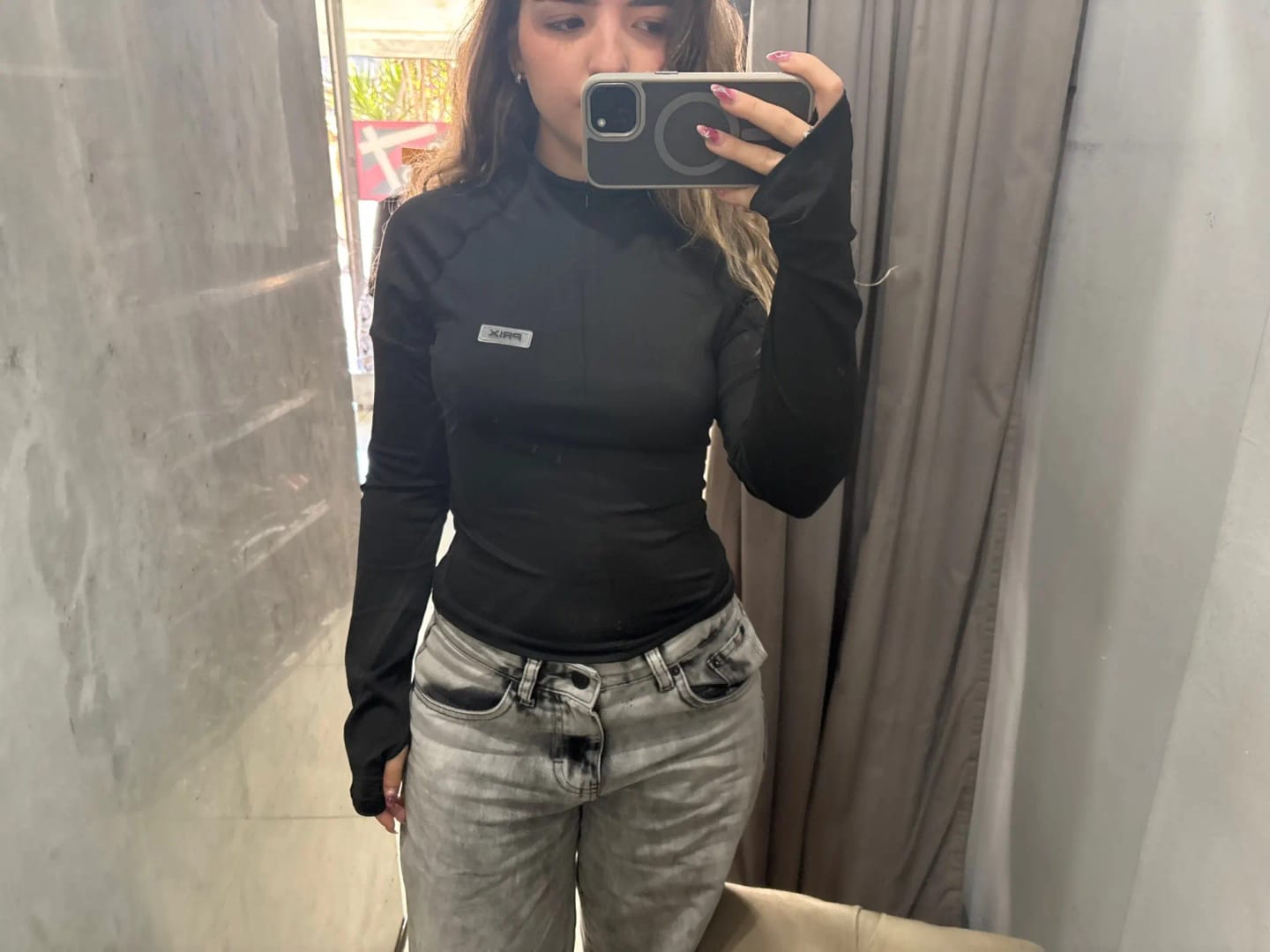 Customer photo review of Zip Up Crop Top
