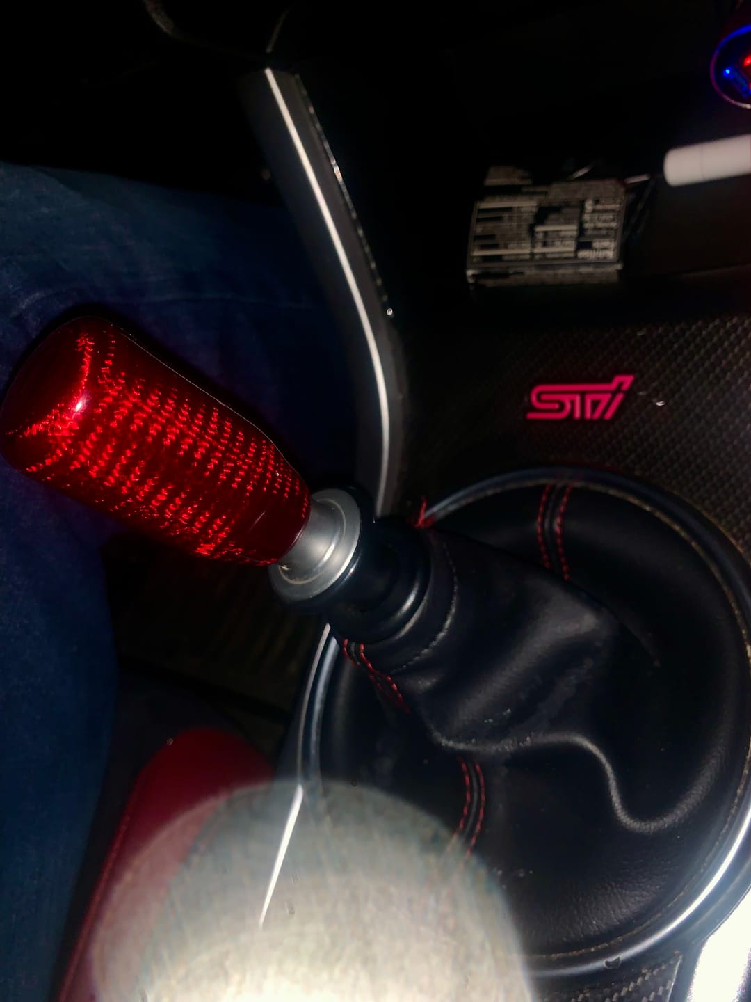 Customer photo review of Red Carbon Fiber Handle Shift Knob