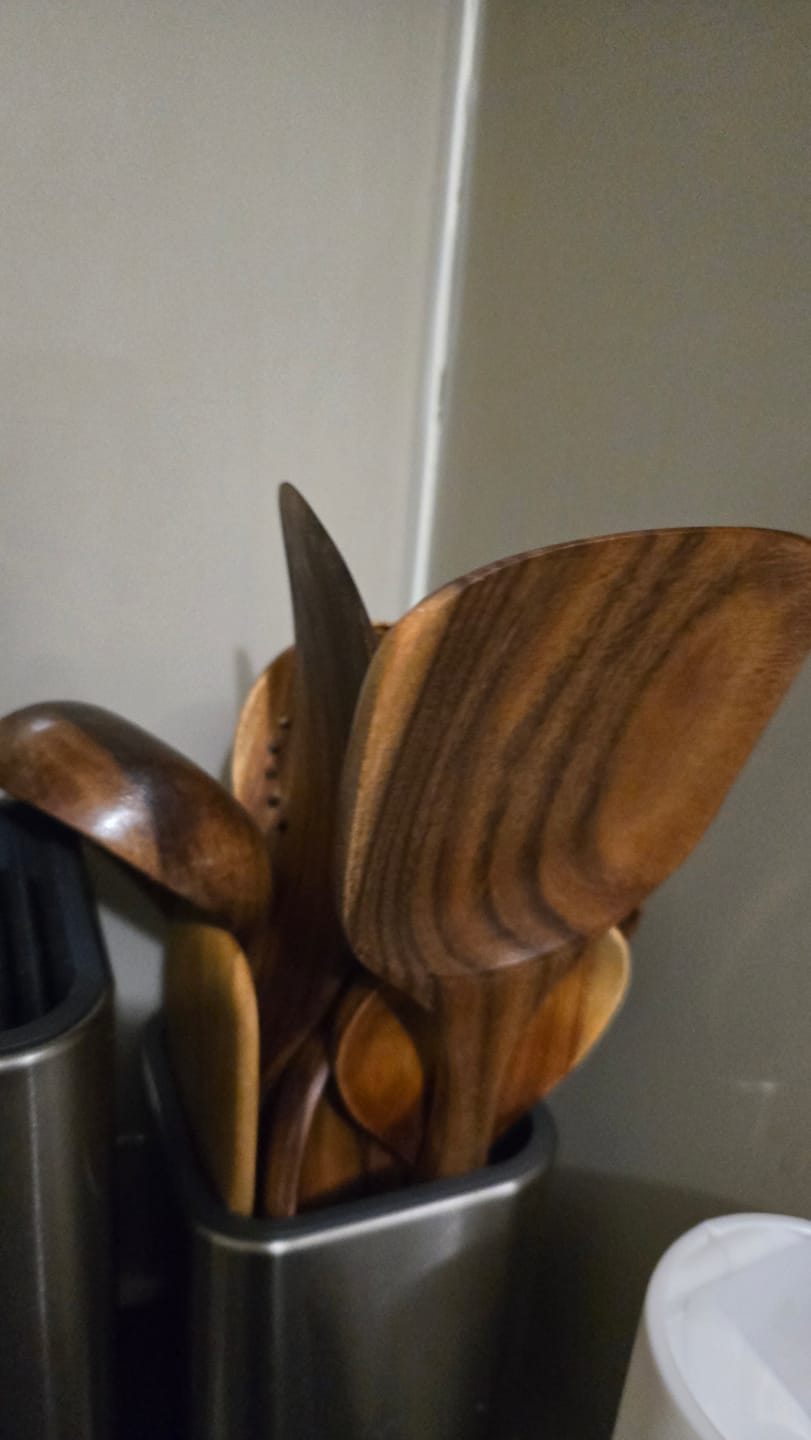 Customer photo review of Wooden Teak Utensils Set - 50% OFF SALE