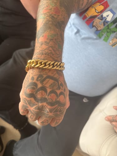 Customer photo review of 18k Gold Clasp Cuban Bracelet