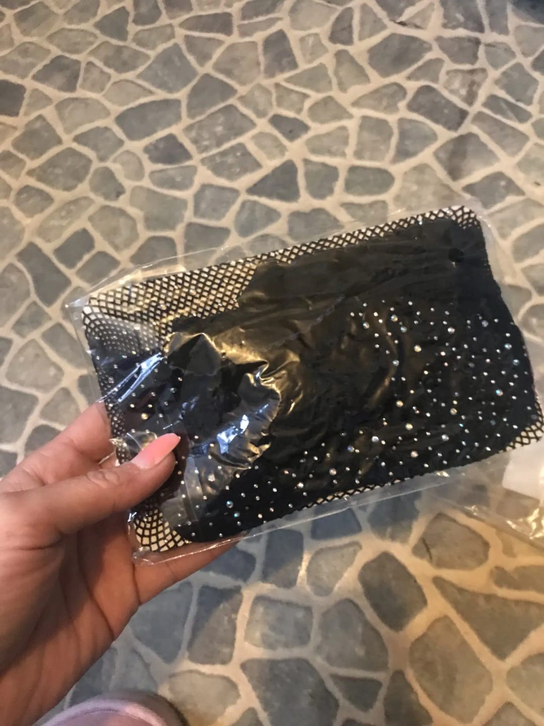 Customer photo review of Teasing style Crotchless Pantyhose
