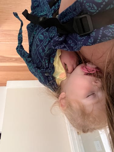 Customer photo review of Peacock's Tail Provance LennyPreschool Carrier by LennyLamb