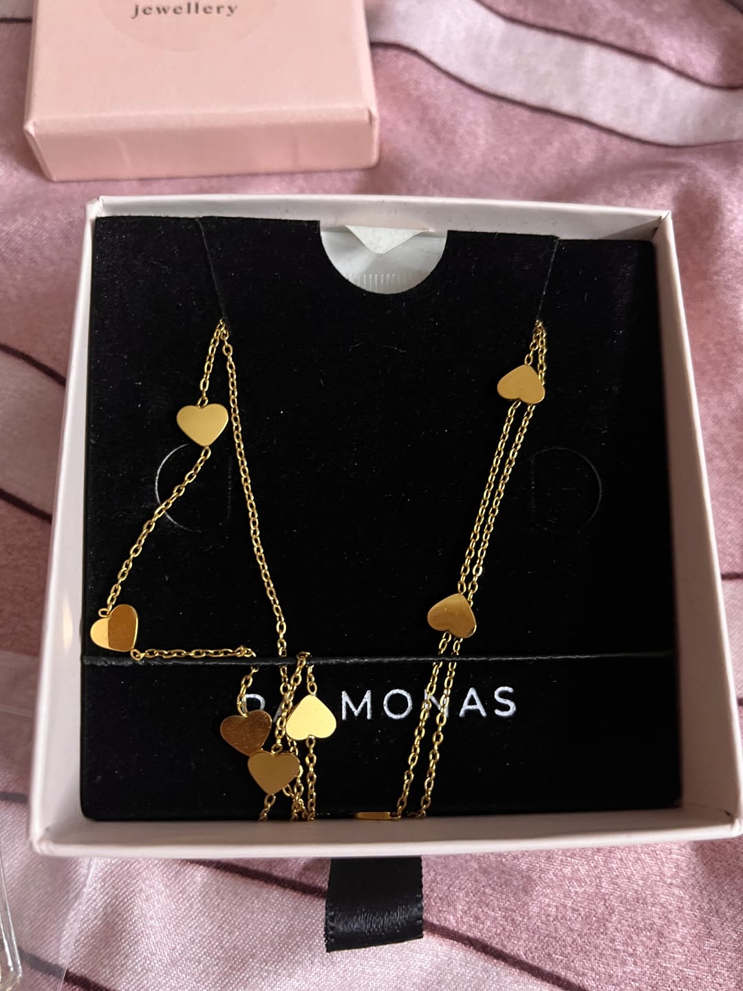 Customer photo review of Two-Layered Heart Charm Necklace