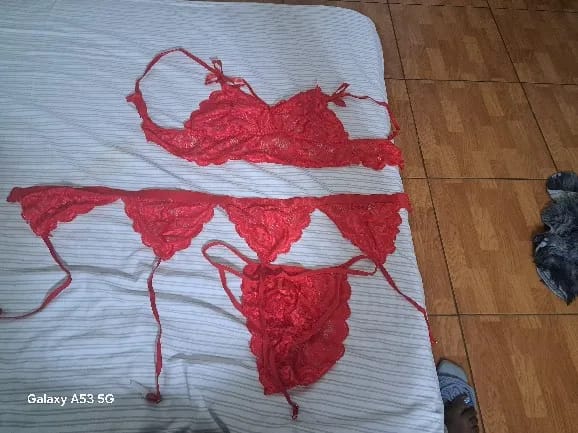 Customer photo review of Lace Gala Lingerie + Garter