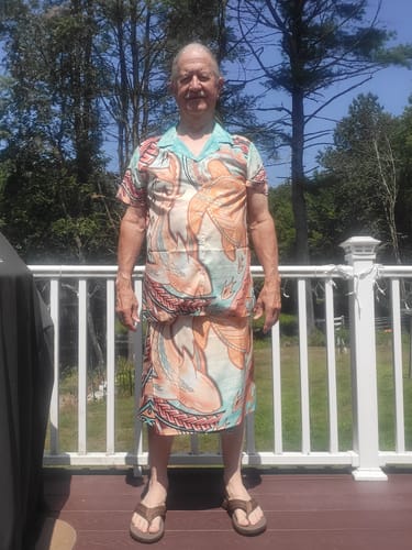 Customer photo review of Hawaii Hawaiian Shirt Polynesian Shark And Sea Turtle Dreamy Turquoise Artsy LT14