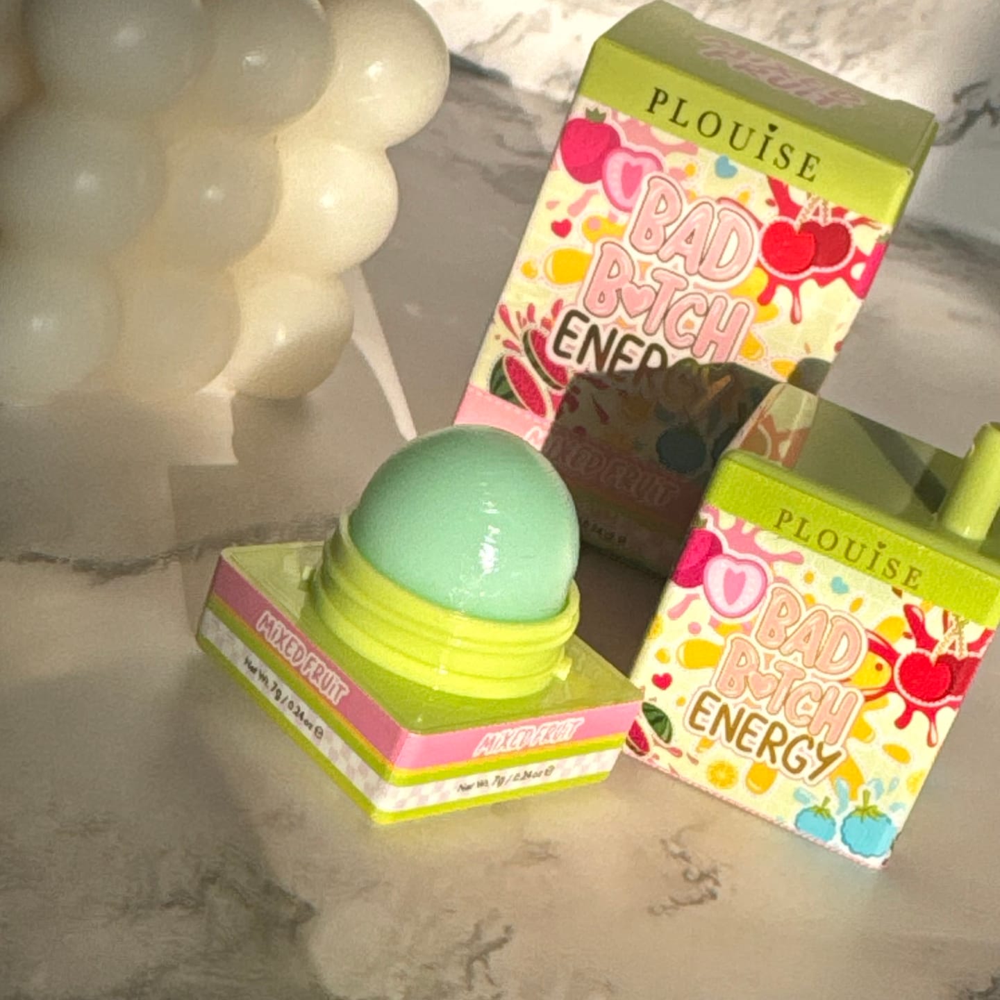 Customer photo review of P. Louise Bad Bitch Energy Keychain Lip Balm