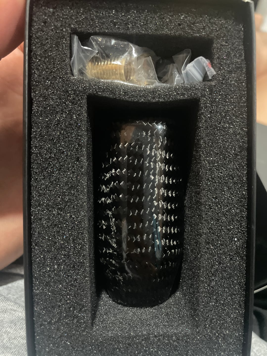 Customer photo review of Black Carbon Fiber Handle Shift Knob