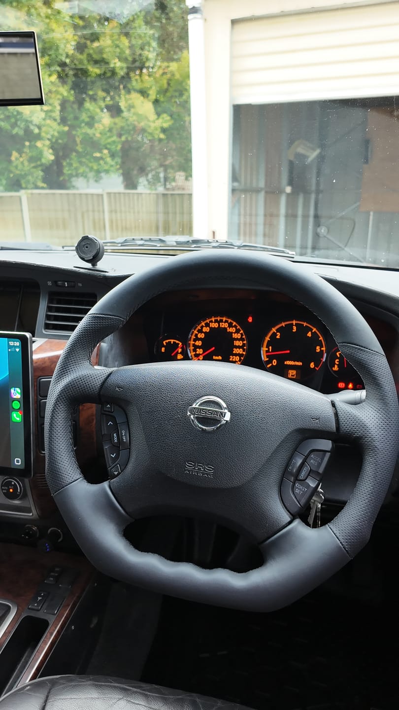 Customer photo review of NISSAN PATROL GU Y61 PREMIUM STEERING WHEEL - FULL GENUINE LEATHER