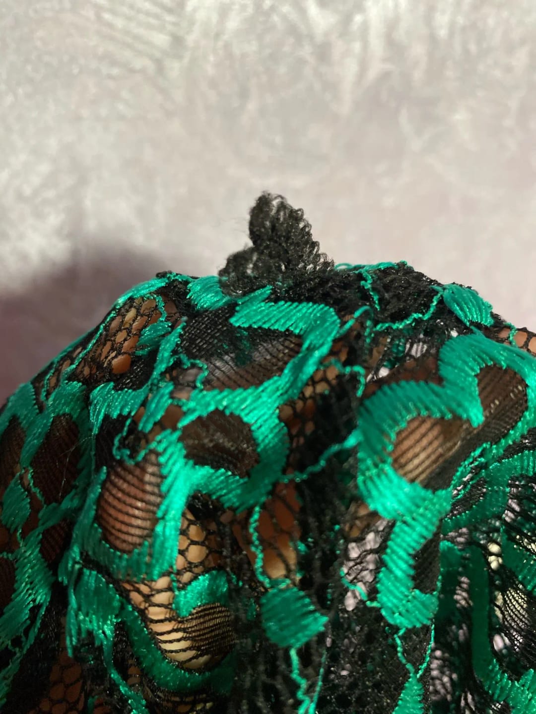 Customer photo review of Intrigue Open-Back Lace Crotchless Bodysuit