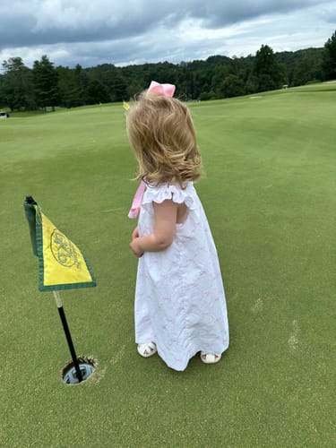 Customer photo review of Little Pink Bow Smocked Angel Sleeve Dress