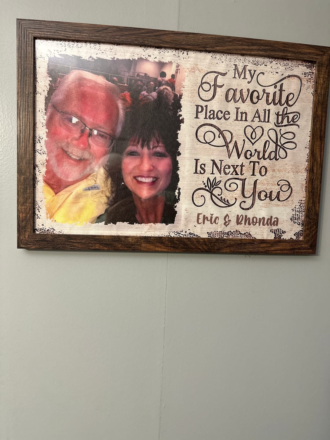 Customer photo review of Next To You Is One Of My Favorite Places To Be - Upload Image - Personalized Horizontal Poster
