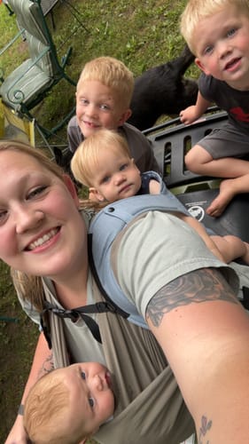 Customer photo review of Powder Original Baby Carrier by Happy Baby