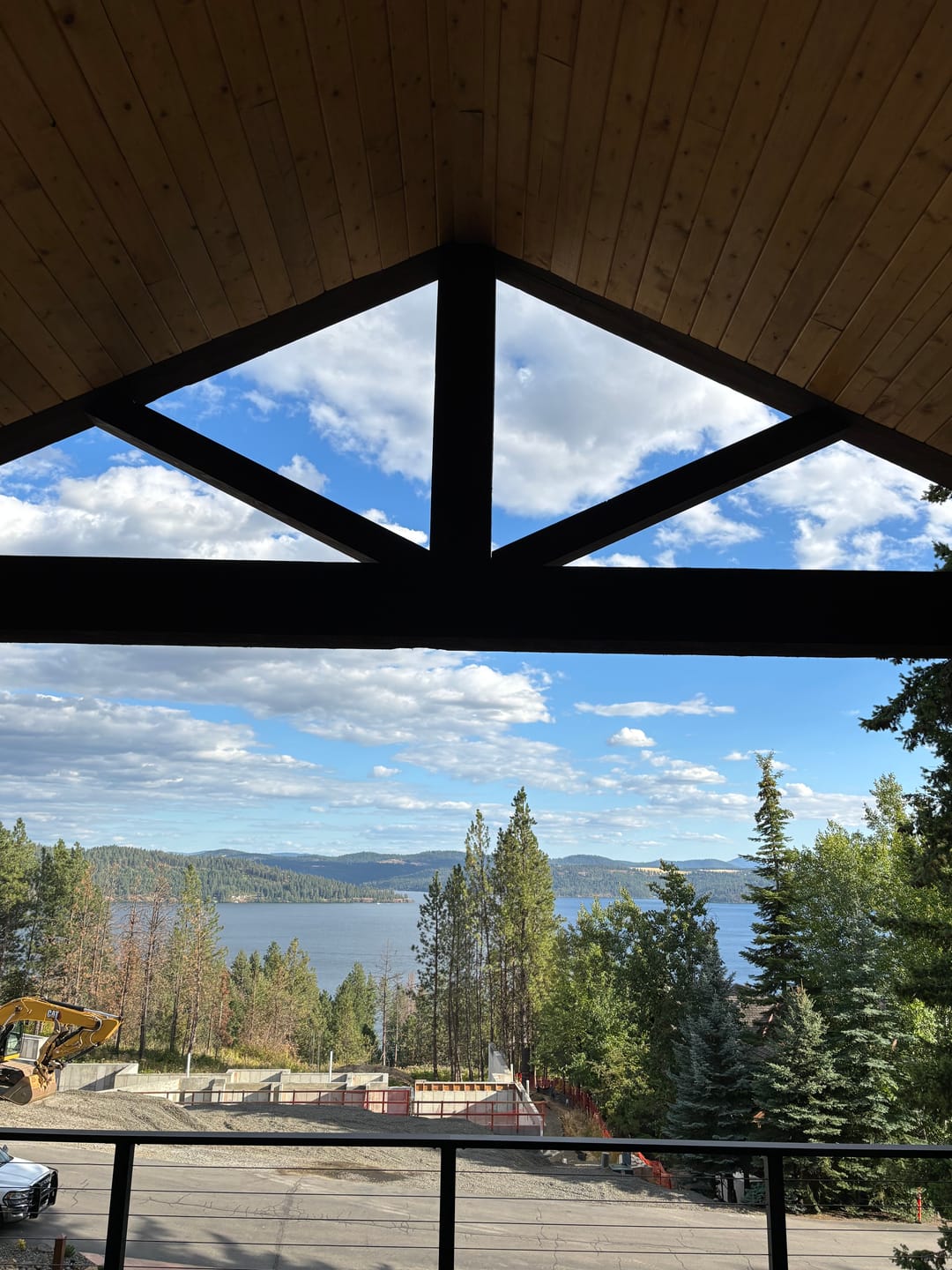 Customer photo review of 5 inch truss plate set for 8 inch beams - King post with diagonals - overhang ends - chamfered