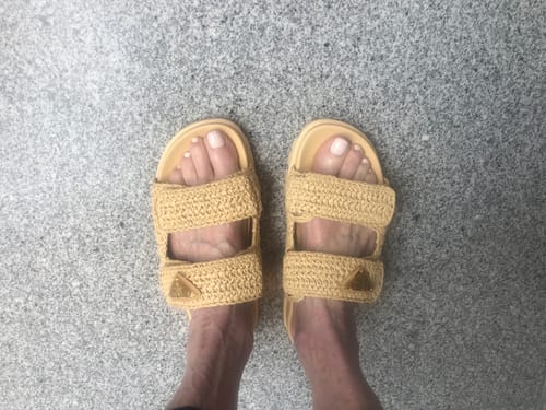 Customer photo review of Pra Raffia Cork Slide 40 Beige