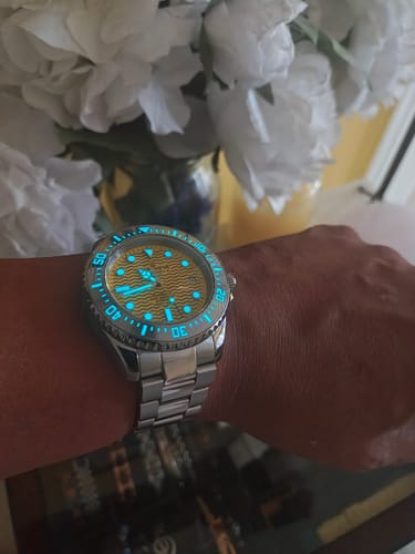 Customer photo review of Oceaneva 6000m Deep Marine Explorer VI Grade 5 Titanium Automatic Watch Yellow Dial