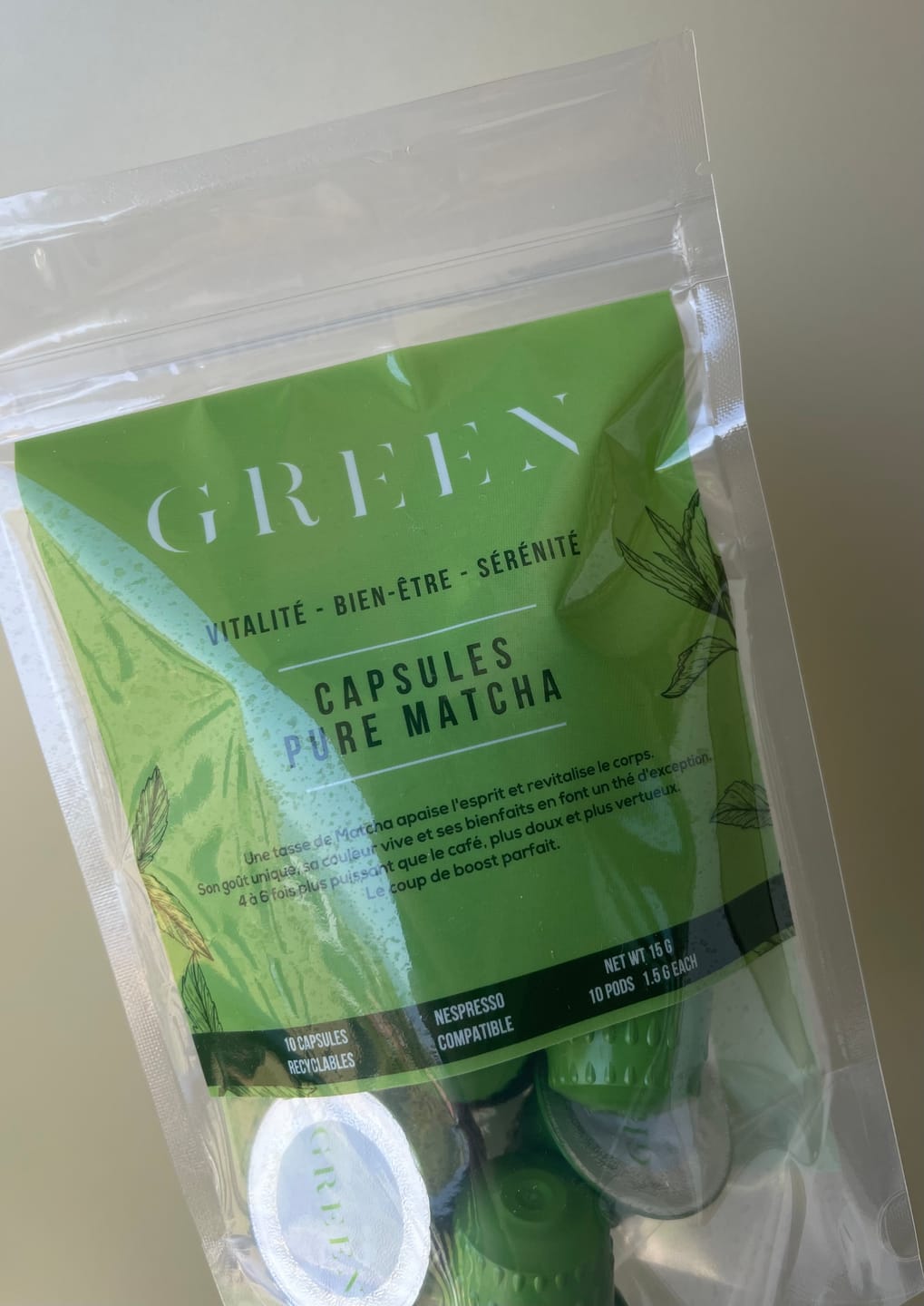 Customer photo review of CAPSULES DE MATCHA