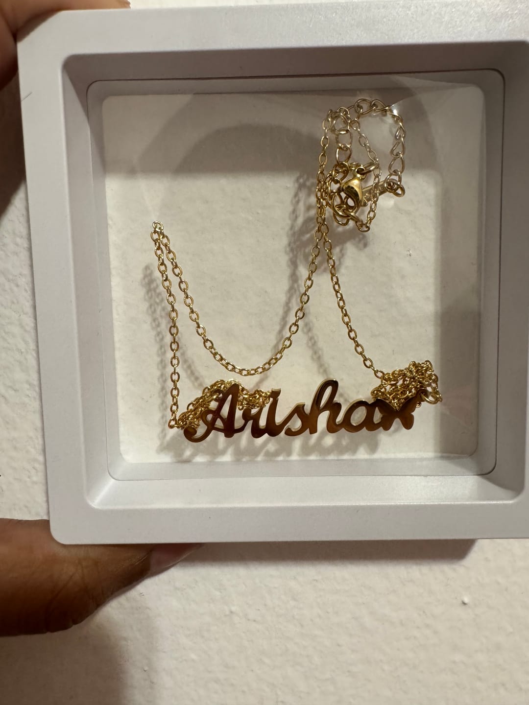 Customer photo review of Butterfly Name Necklace
