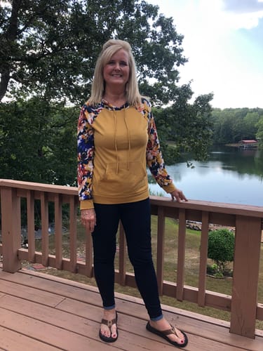 Customer photo review of Floral Accent Hoodie