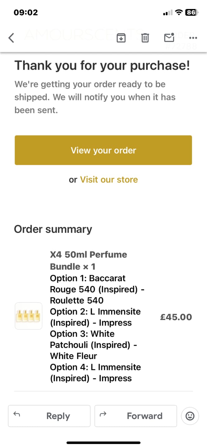 Customer photo review of X4 50ml Perfume Bundle