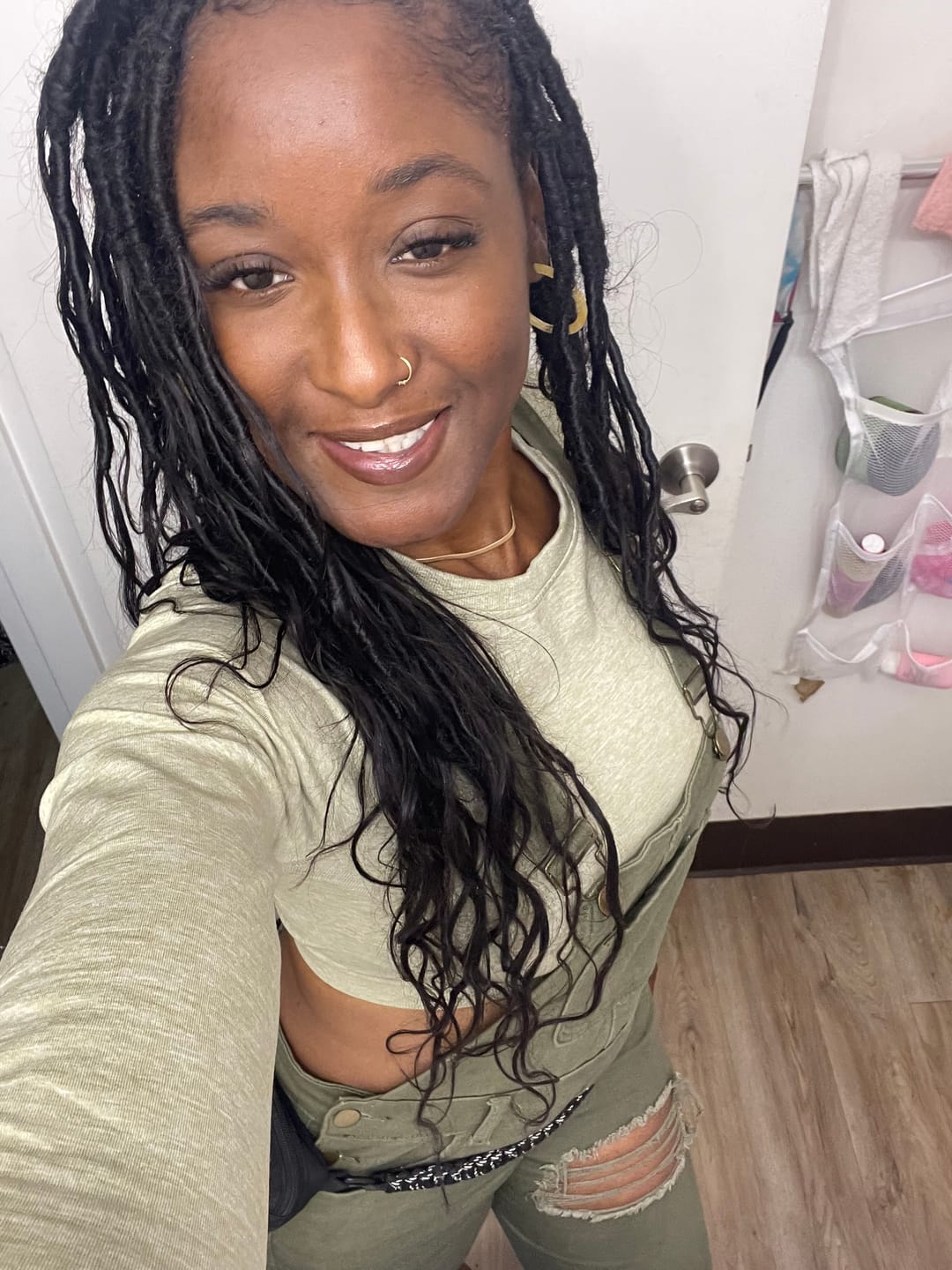 Customer photo review of Pre-looped Crochet Boho Locs with Body Wave Virgin Human Hair Curls