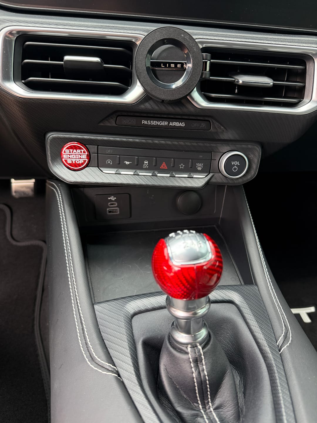 Customer photo review of Mustang 2015-2023 Real Carbon Fiber Manual Shift Knob Cover