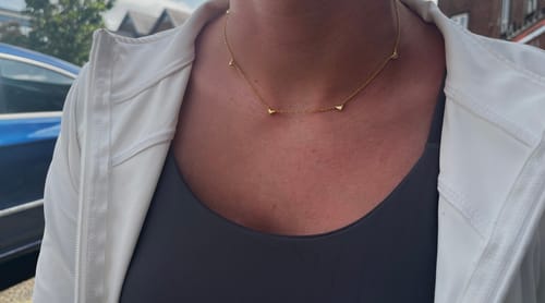 Customer photo review of Fine Heart Charm Necklace - Gold