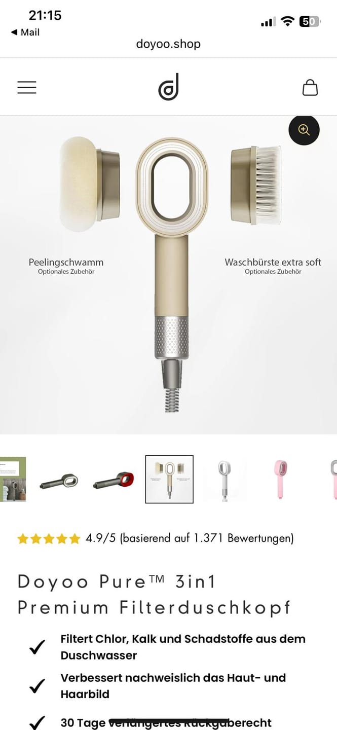 Customer photo review of Doyoo Pure Zubehör - Aufsätze Peelingschwamm und Waschbürste