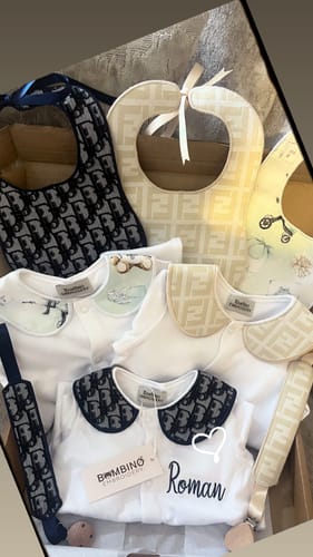 undefined review of Baby’s Unisex champagne inspired Handmade Sleepsuit, Bib & Dummy Clip Set image 1 out of 1