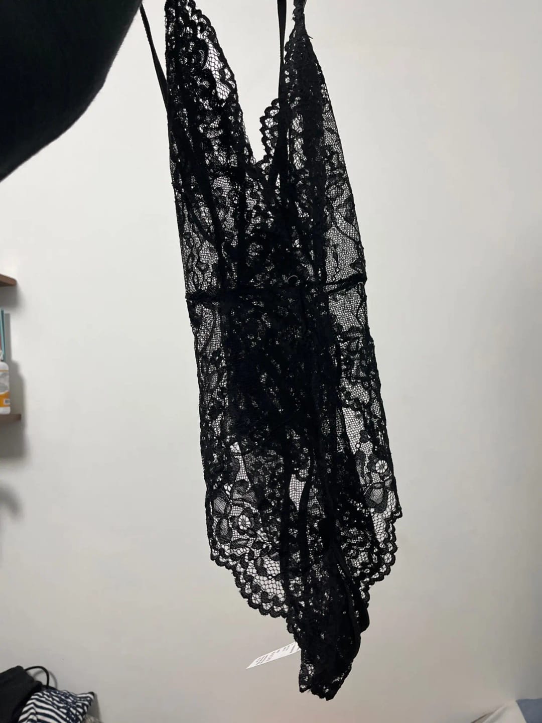 Customer photo review of Lace Reverie Crotchless Bodysuit