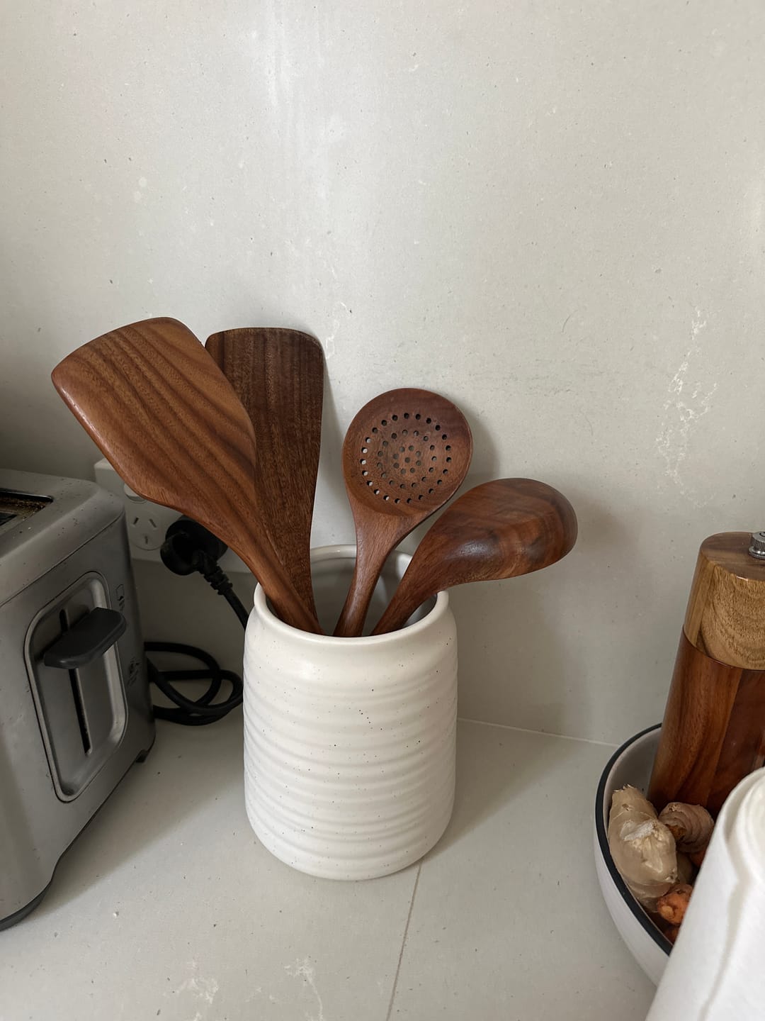 Customer photo review of Wooden Teak Utensils Set - 50% OFF SALE
