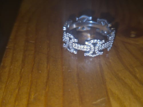 Customer photo review of MOISSANITE BYZANTINE RING. - WHITE GOLD