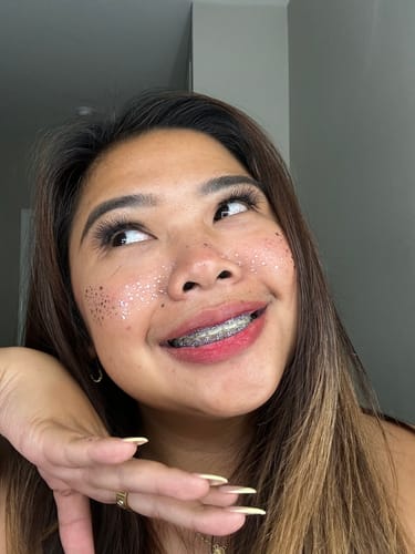 Customer photo review of Gold + Silver + Rose Speckles Makeup Patches