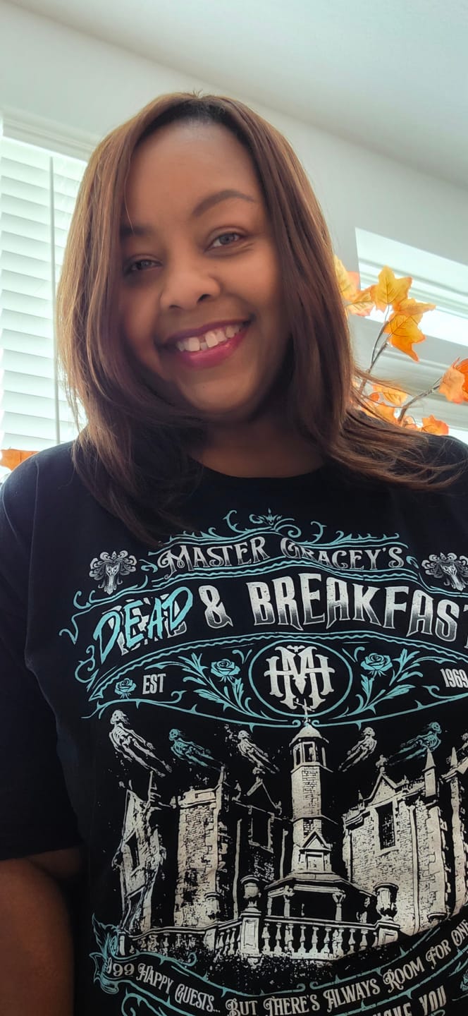 Customer photo review of Haunted Mansion Master Gracey's Dead & Breakfast Shirt